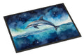 Dolphin in a Starry Sea Doormat Indoor Outdoor 18H X 27W Front Door Mat Rugs for Entryway, Non Slip Washable