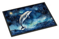 Dolphin in a Starry Sea Doormat Indoor Outdoor 18H X 27W Front Door Mat Rugs for Entryway, Non Slip Washable