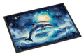 Dolphin in a Starry Sea Doormat Indoor Outdoor 24H X 36W Front Door Mat Rugs for Entryway, Non Slip Washable Low Pile,