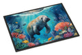 Manatee and Coral Reefs Doormat Indoor Outdoor 24H X 36W Front Door Mat Rugs for Entryway, Non Slip Washable Low Pile,
