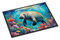 Manatee and Coral Reefs Doormat Indoor Outdoor 24H X 36W Front Door Mat Rugs for Entryway, Non Slip Washable Low Pile,