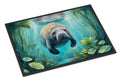 Manatee in a Crystal-Clear Spring Doormat Indoor Outdoor 24H X 36W Front Door Mat Rugs for Entryway, Non Slip Washable Low Pile,