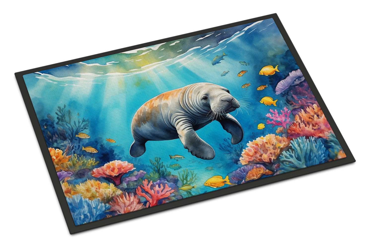 Summer Manatee Doormat Indoor Outdoor 18H X 27W Front Door Mat Rugs for Entryway, Non Slip Washable