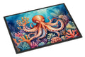 Octopus Among Coral Doormat Indoor Outdoor 24H X 36W Front Door Mat Rugs for Entryway, Non Slip Washable Low Pile,