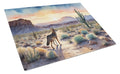 Desert Sunset Coyote Cutting Board Tempered Glass Kitchen Cutting Surface, Heat Resistant Chopping, Non-Slip Feet, Food Prep & Serving