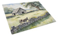 Donkey by the Stone Wall Cutting Board Tempered Glass Kitchen Cutting Surface, Heat Resistant Chopping, Non-Slip Feet, Food Prep & Serving