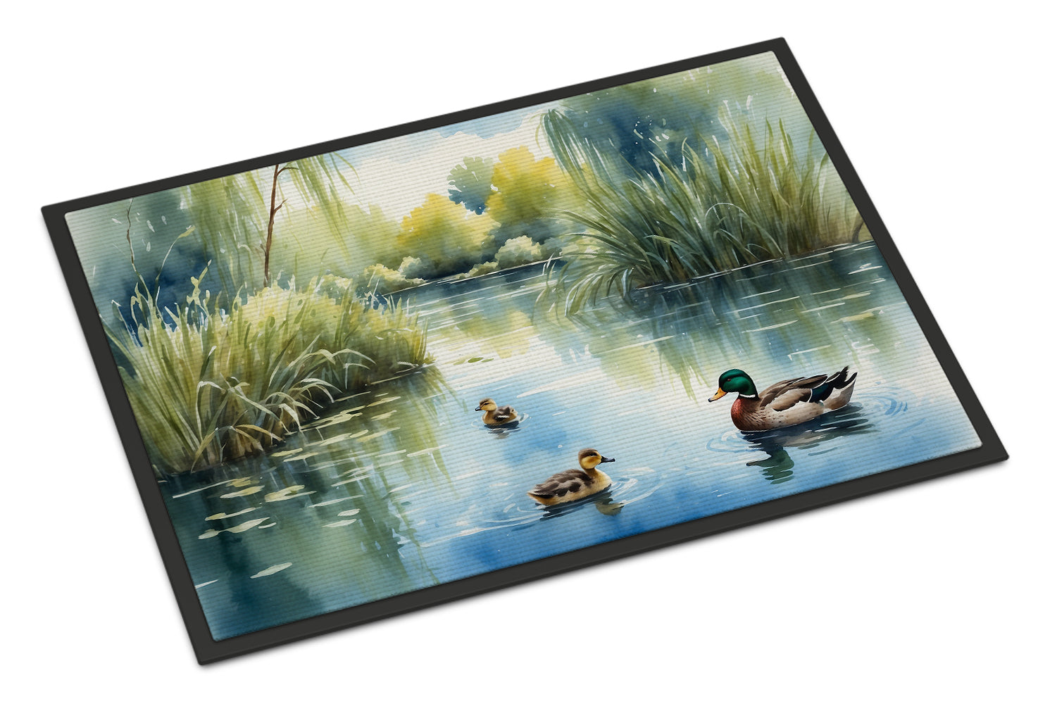 Ducks by the Pond Doormat Indoor Outdoor 18H X 27W Front Door Mat Rugs for Entryway, Non Slip Washable