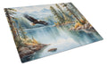Eagle in Flight Cutting Board Tempered Glass Kitchen Cutting Surface, Heat Resistant Chopping, Non-Slip Feet, Food Prep & Serving