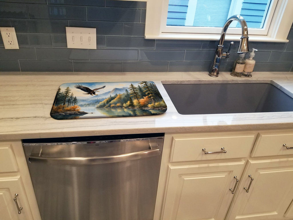 Eagle in Flight Dish Drying Mat Absorbent Dish Drying Mat Pad for Kitchen Counter Dish Drainer Mat for Countertop, 14 x 21", Multicolor
