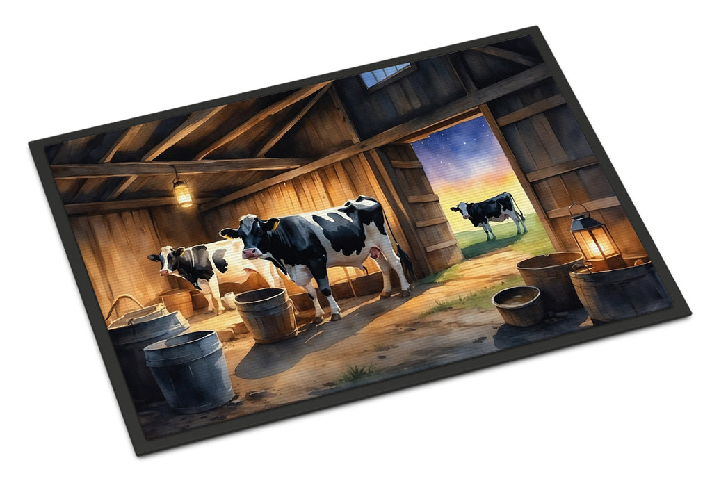 Cows Evening Milking Time Doormat Indoor Outdoor 24H X 36W Front Door Mat Rugs for Entryway, Non Slip Washable Low Pile,