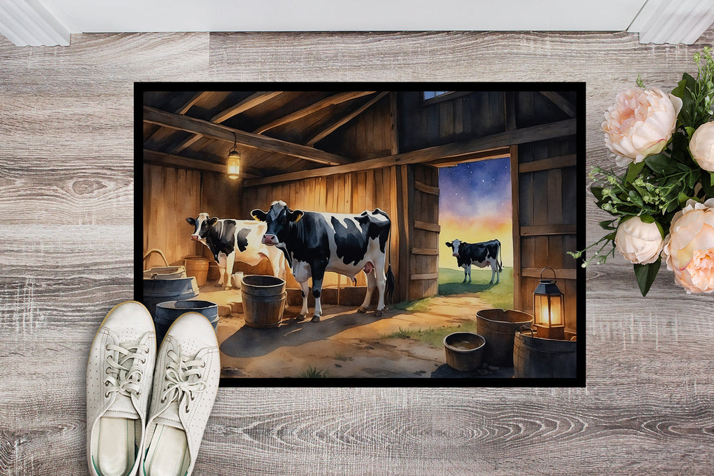 Cows Evening Milking Time Doormat Indoor Outdoor 18H X 27W Front Door Mat Rugs for Entryway, Non Slip Washable