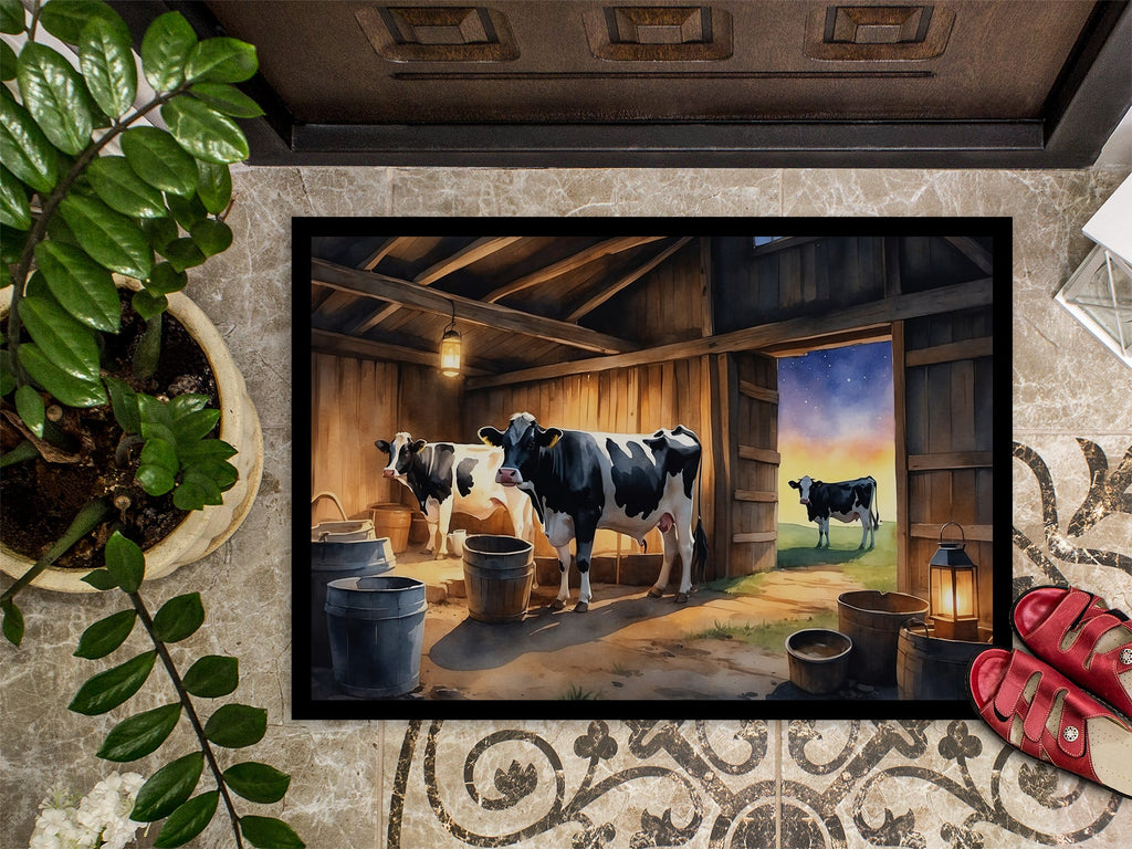 Cows Evening Milking Time Doormat Indoor Outdoor 18H X 27W Front Door Mat Rugs for Entryway, Non Slip Washable