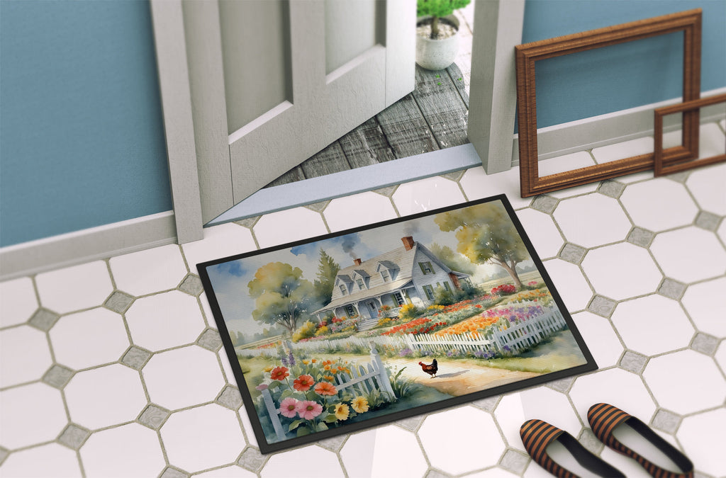 Chicken Farmhouse Garden Doormat Indoor Outdoor 18H X 27W Front Door Mat Rugs for Entryway, Non Slip Washable