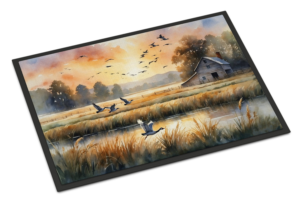 Geese in Flight Doormat Indoor Outdoor 24H X 36W Front Door Mat Rugs for Entryway, Non Slip Washable Low Pile,