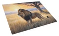 Lions at Dawn Cutting Board Tempered Glass Kitchen Cutting Surface, Heat Resistant Chopping, Non-Slip Feet, Food Prep & Serving