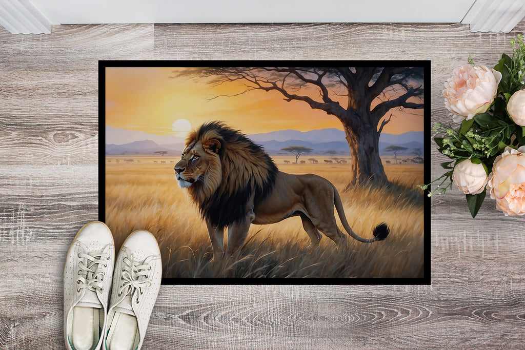 Lions at Dawn Doormat Indoor Outdoor 18H X 27W Front Door Mat Rugs for Entryway, Non Slip Washable