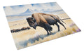 Prairie Bison Cutting Board Tempered Glass Kitchen Cutting Surface, Heat Resistant Chopping, Non-Slip Feet, Food Prep & Serving