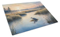 Wetland Wonders Blue Heron Cutting Board Tempered Glass Kitchen Cutting Surface, Heat Resistant Chopping, Non-Slip Feet, Food Prep & Serving