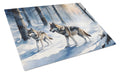 Winter Wolves Cutting Board Tempered Glass Kitchen Cutting Surface, Heat Resistant Chopping, Non-Slip Feet, Food Prep & Serving