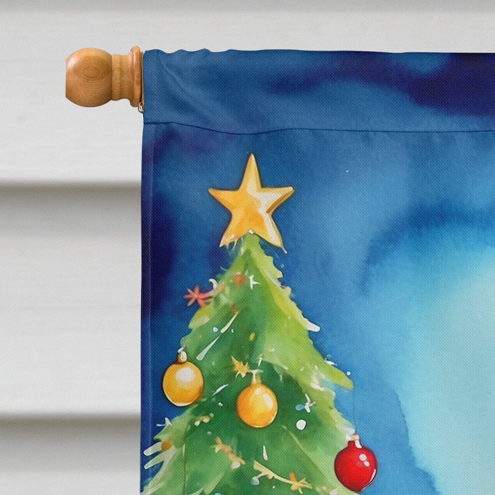 Afghan Hound Christmas Reindeer House Flag 28x40 Porch Sleeve Pole Decorative Outside Yard Banner Artwork Wall Hanging, Polyester