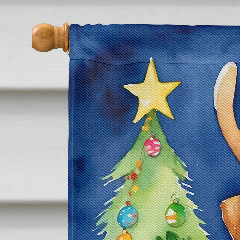 Airedale Terrier Christmas Reindeer House Flag 28x40 Porch Sleeve Pole Decorative Outside Yard Banner Artwork Wall Hanging, Polyester