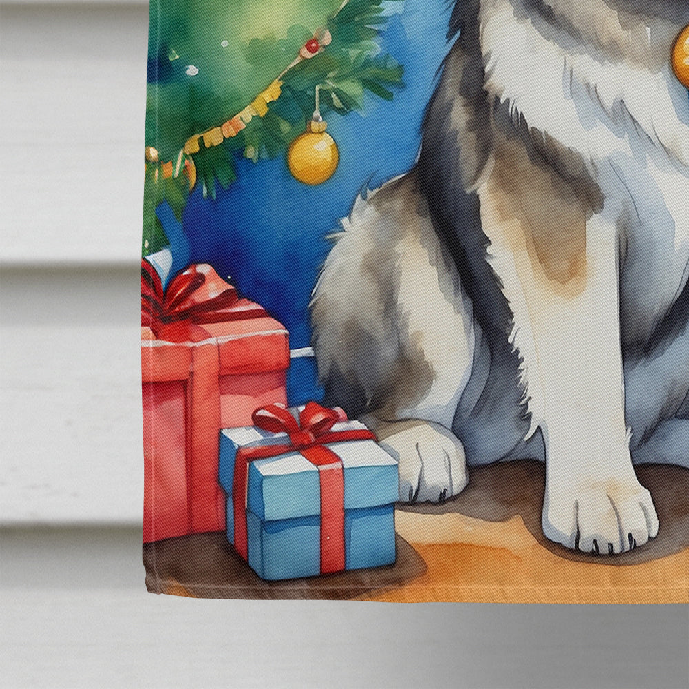 Alaskan Malamute Christmas Reindeer House Flag 28x40 Porch Sleeve Pole Decorative Outside Yard Banner Artwork Wall Hanging, Polyester