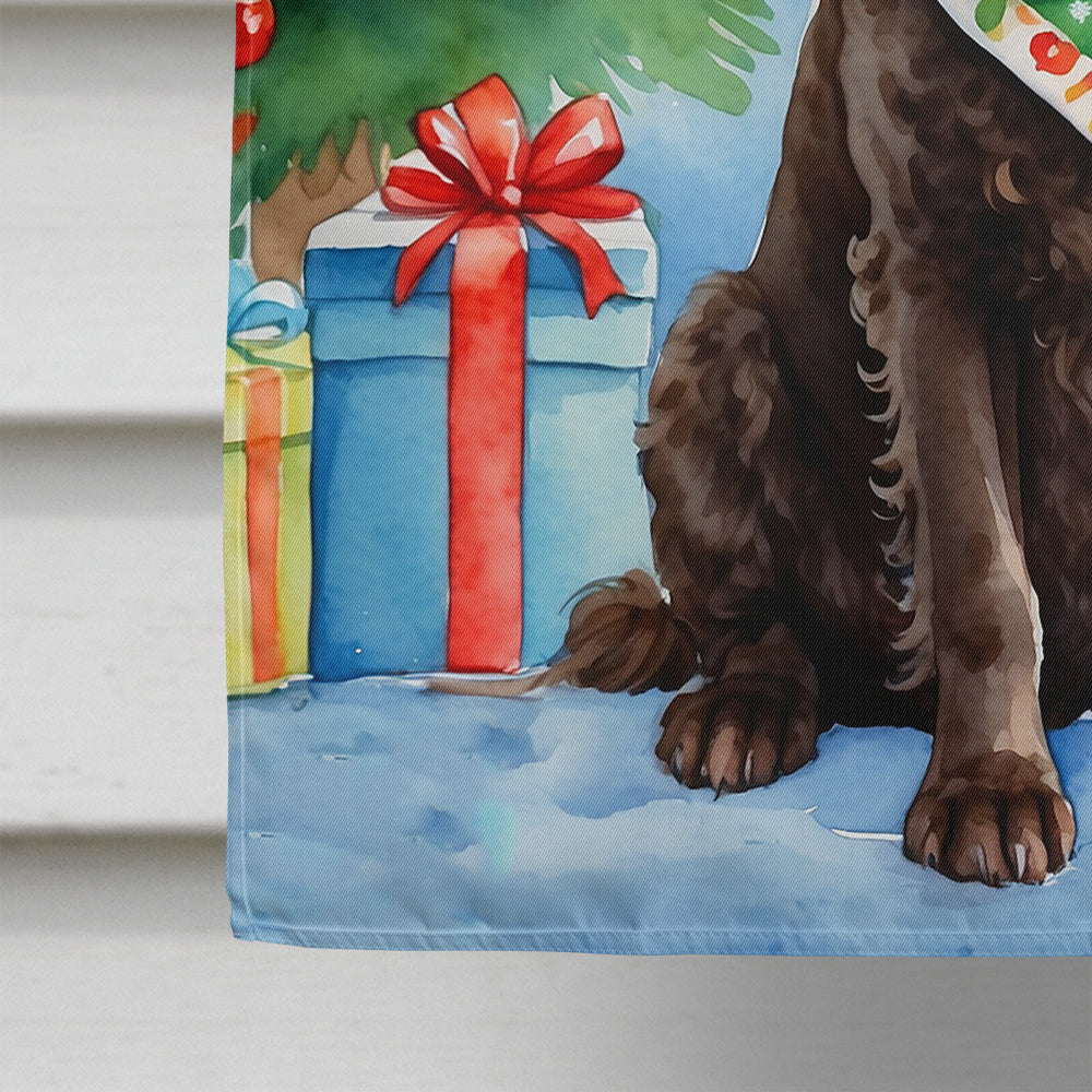 American Water Spaniel Christmas Reindeer House Flag 28x40 Porch Sleeve Pole Decorative Outside Yard Banner Artwork Wall Hanging, Polyester