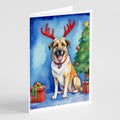 Anatolian Shepherd Dog Christmas Reindeer Greeting Cards Pack of 8 Blank Cards with Envelopes Whimsical A7 Size 5x7