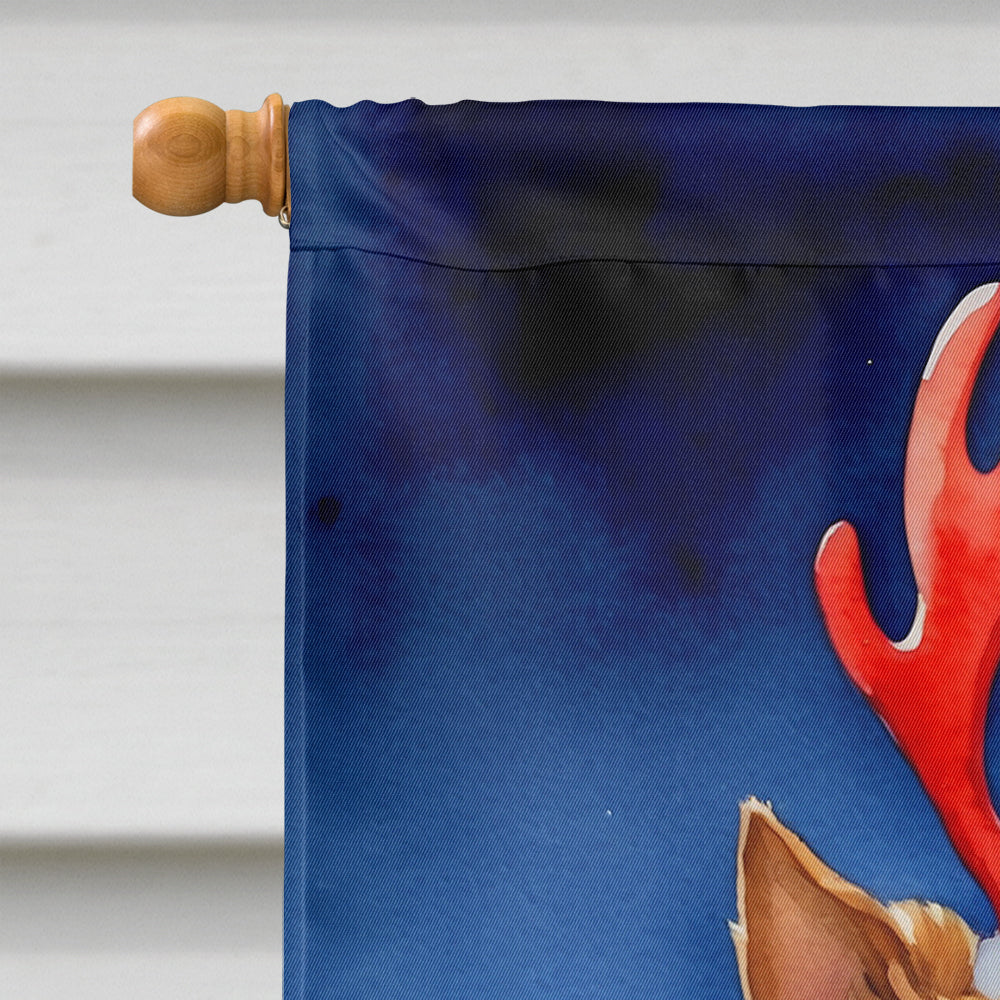 Australian Terrier Christmas Reindeer House Flag 28x40 Porch Sleeve Pole Decorative Outside Yard Banner Artwork Wall Hanging, Polyester