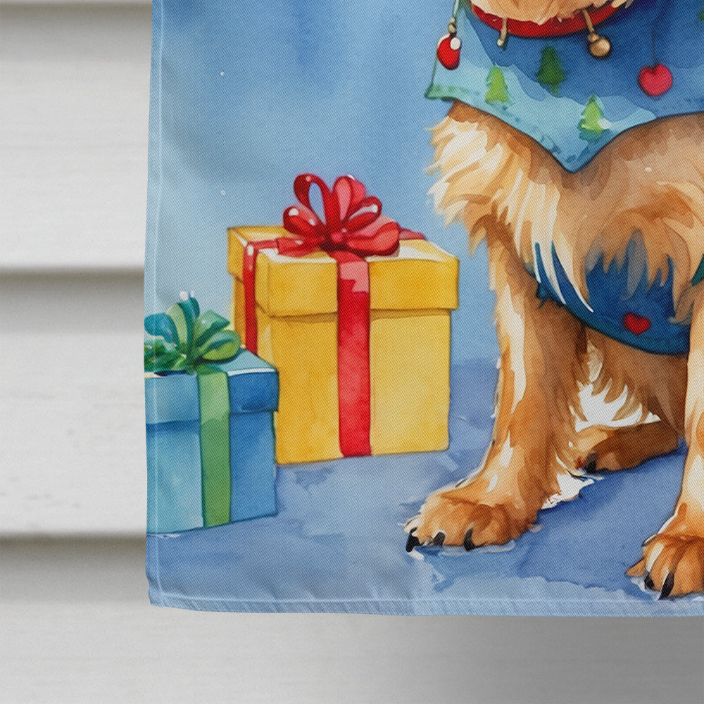 Australian Terrier Christmas Reindeer House Flag 28x40 Porch Sleeve Pole Decorative Outside Yard Banner Artwork Wall Hanging, Polyester