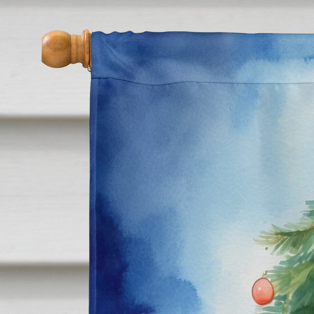 Beagle Christmas Reindeer House Flag 28x40 Porch Sleeve Pole Decorative Outside Yard Banner Artwork Wall Hanging, Polyester