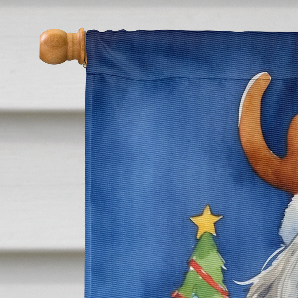 Bearded Collie Christmas Reindeer House Flag 28x40 Porch Sleeve Pole Decorative Outside Yard Banner Artwork Wall Hanging, Polyester
