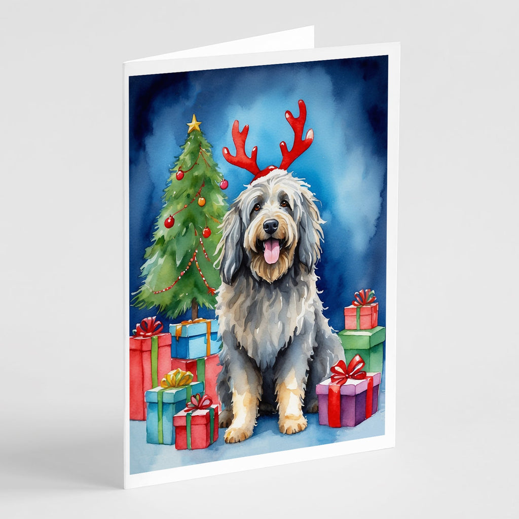 Bergamasco Christmas Reindeer Greeting Cards Pack of 8 Blank Cards with Envelopes Whimsical A7 Size 5x7