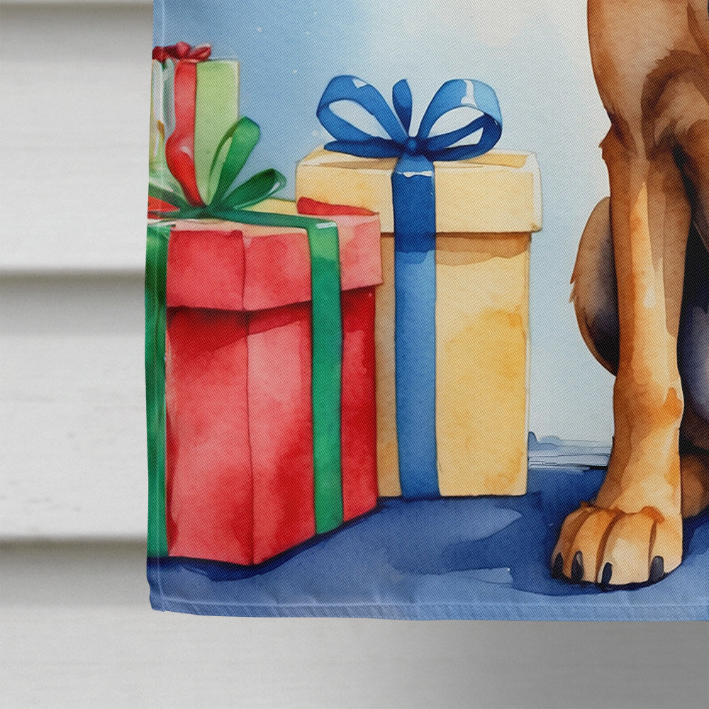 Bloodhound Christmas Reindeer House Flag 28x40 Porch Sleeve Pole Decorative Outside Yard Banner Artwork Wall Hanging, Polyester