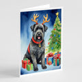 Bouvier des Flandres Christmas Reindeer Greeting Cards Pack of 8 Blank Cards with Envelopes Whimsical A7 Size 5x7