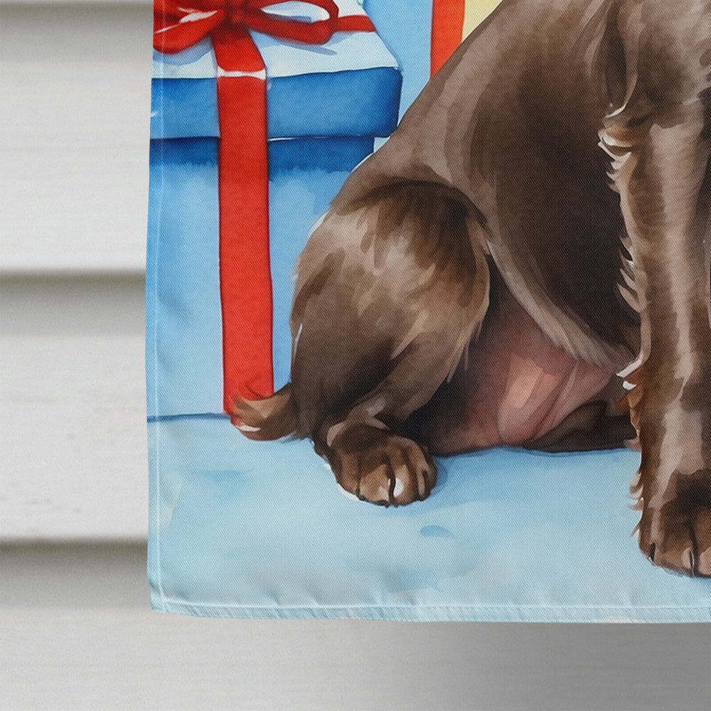 Boykin Spaniel Christmas Reindeer House Flag 28x40 Porch Sleeve Pole Decorative Outside Yard Banner Artwork Wall Hanging, Polyester