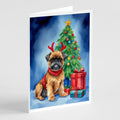 Brussels Griffon Christmas Reindeer Greeting Cards Pack of 8 Blank Cards with Envelopes Whimsical A7 Size 5x7