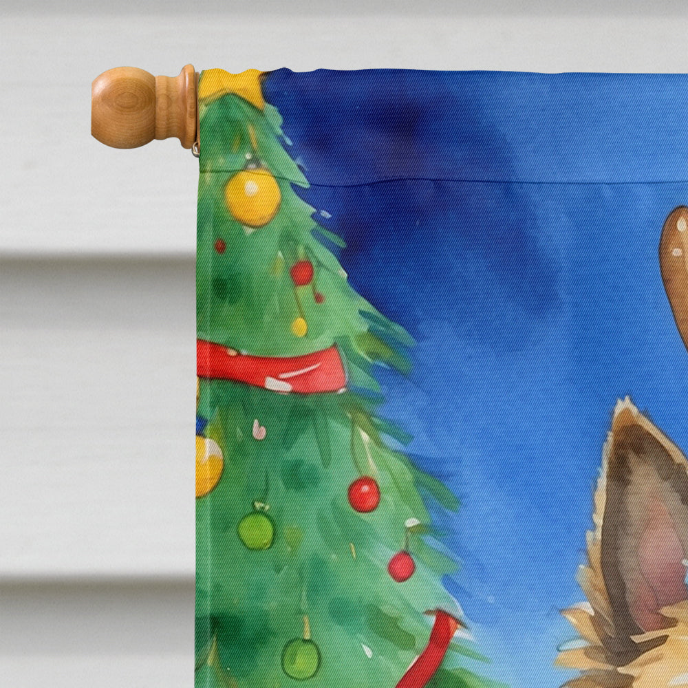 Cairn Terrier Christmas Reindeer House Flag 28x40 Porch Sleeve Pole Decorative Outside Yard Banner Artwork Wall Hanging, Polyester