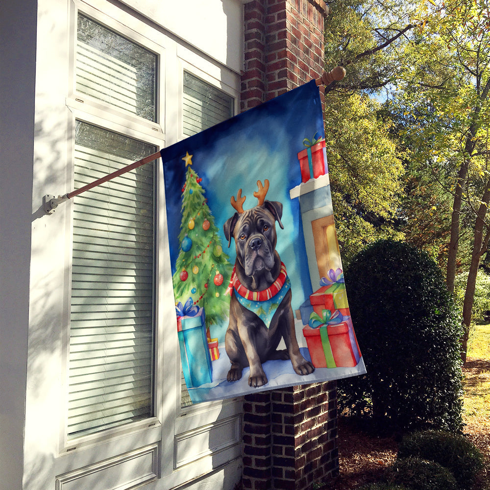 Cane Corso Christmas Reindeer House Flag 28x40 Porch Sleeve Pole Decorative Outside Yard Banner Artwork Wall Hanging, Polyester