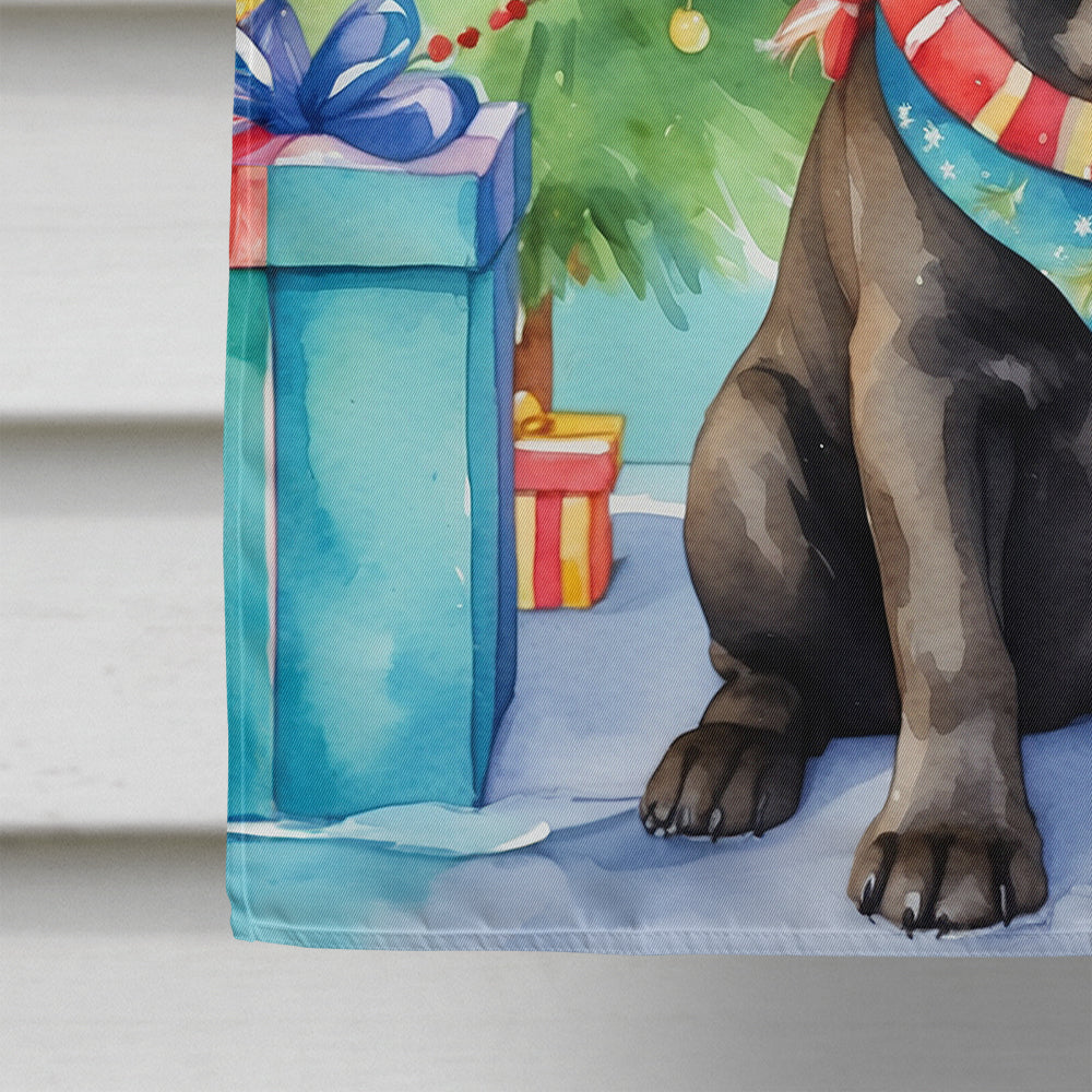 Cane Corso Christmas Reindeer House Flag 28x40 Porch Sleeve Pole Decorative Outside Yard Banner Artwork Wall Hanging, Polyester