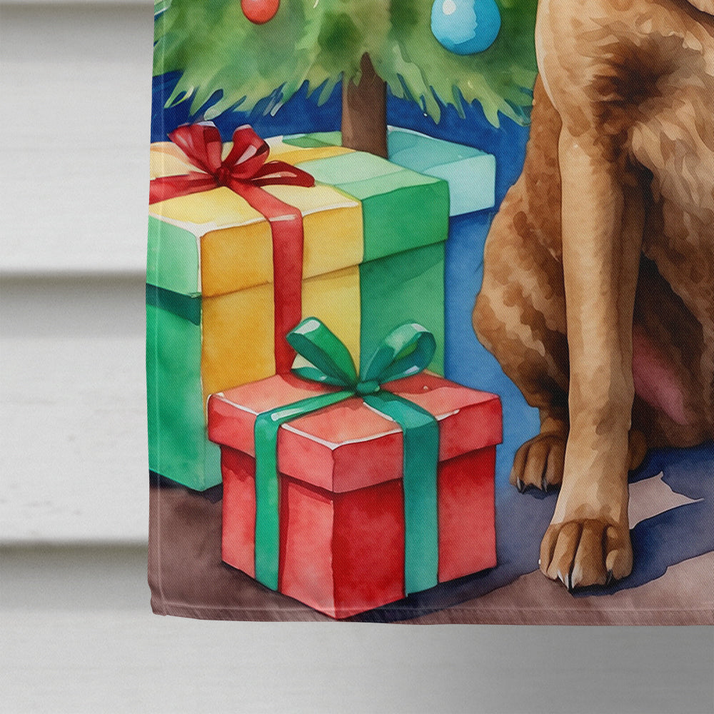 Chesapeake Bay Retriever Christmas Reindeer House Flag 28x40 Porch Sleeve Pole Decorative Outside Yard Banner Artwork Wall Hanging, Polyester