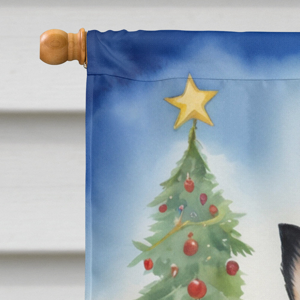 Black and Tan Chihuahua Christmas Reindeer House Flag 28x40 Porch Sleeve Pole Decorative Outside Yard Banner Artwork Wall Hanging, Polyester