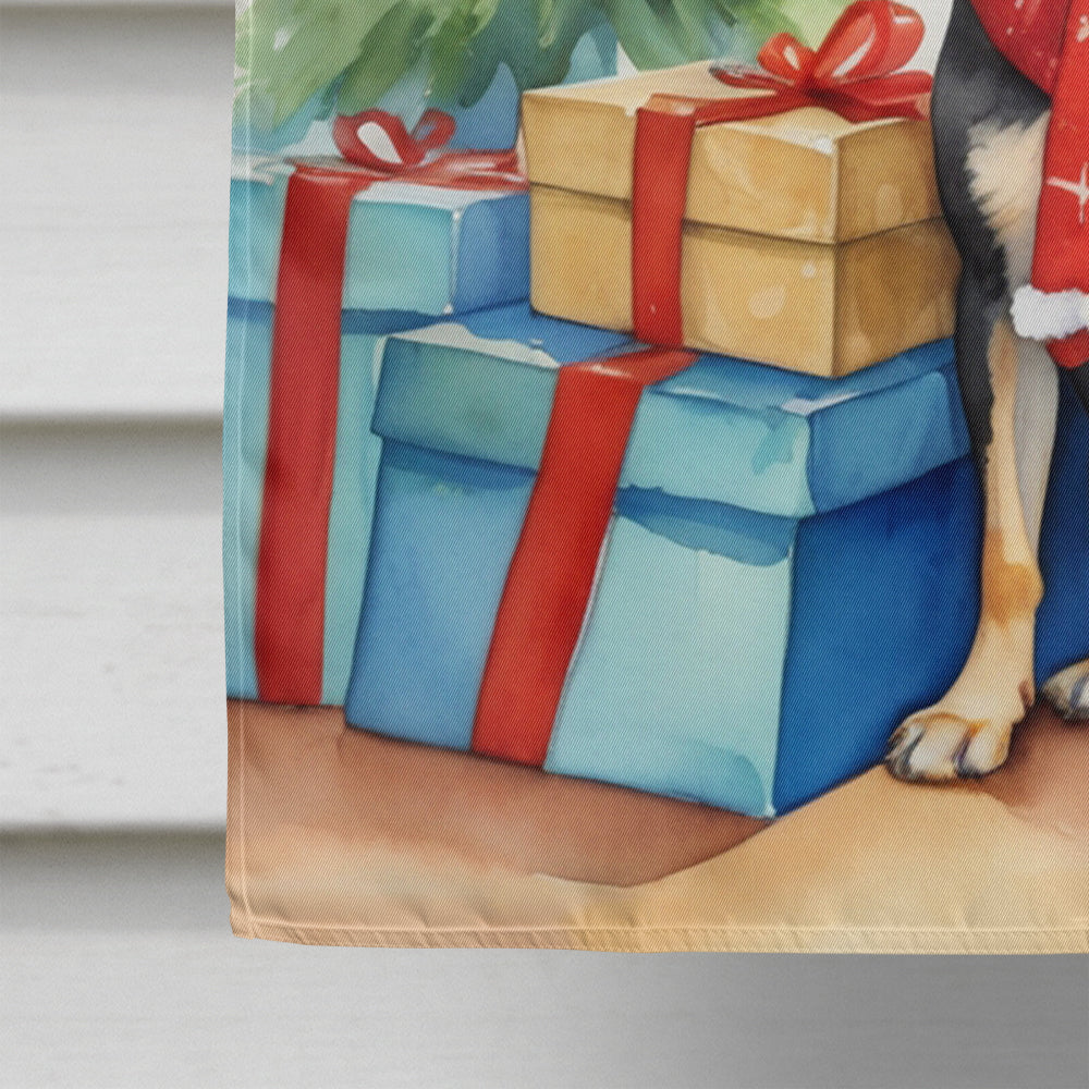 Black and Tan Chihuahua Christmas Reindeer House Flag 28x40 Porch Sleeve Pole Decorative Outside Yard Banner Artwork Wall Hanging, Polyester
