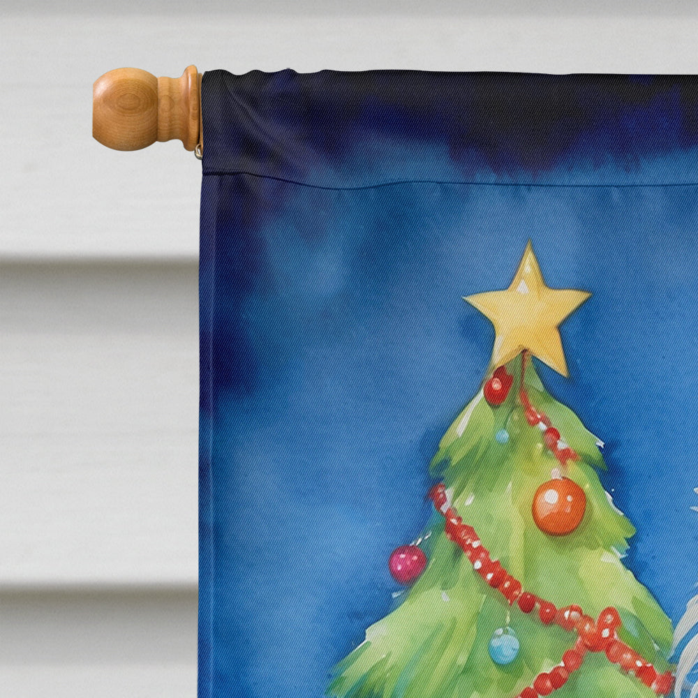 Chinese Crested Christmas Reindeer House Flag 28x40 Porch Sleeve Pole Decorative Outside Yard Banner Artwork Wall Hanging, Polyester