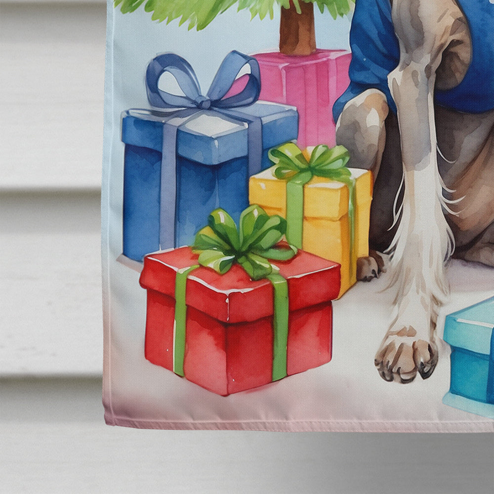 Chinese Crested Christmas Reindeer House Flag 28x40 Porch Sleeve Pole Decorative Outside Yard Banner Artwork Wall Hanging, Polyester