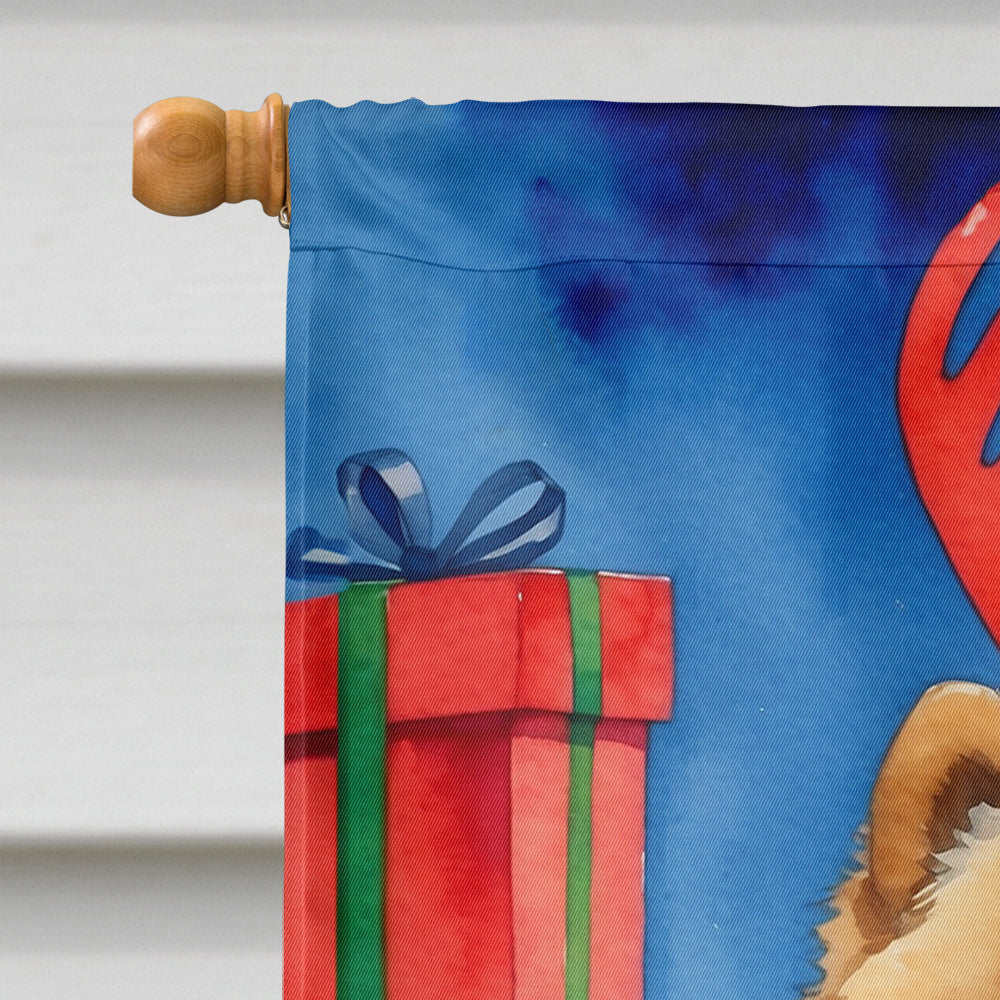 Chow Chow Christmas Reindeer House Flag 28x40 Porch Sleeve Pole Decorative Outside Yard Banner Artwork Wall Hanging, Polyester