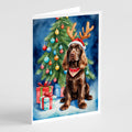 Chocolate Cocker Spaniel Christmas Reindeer Greeting Cards Pack of 8 Blank Cards with Envelopes Whimsical A7 Size 5x7