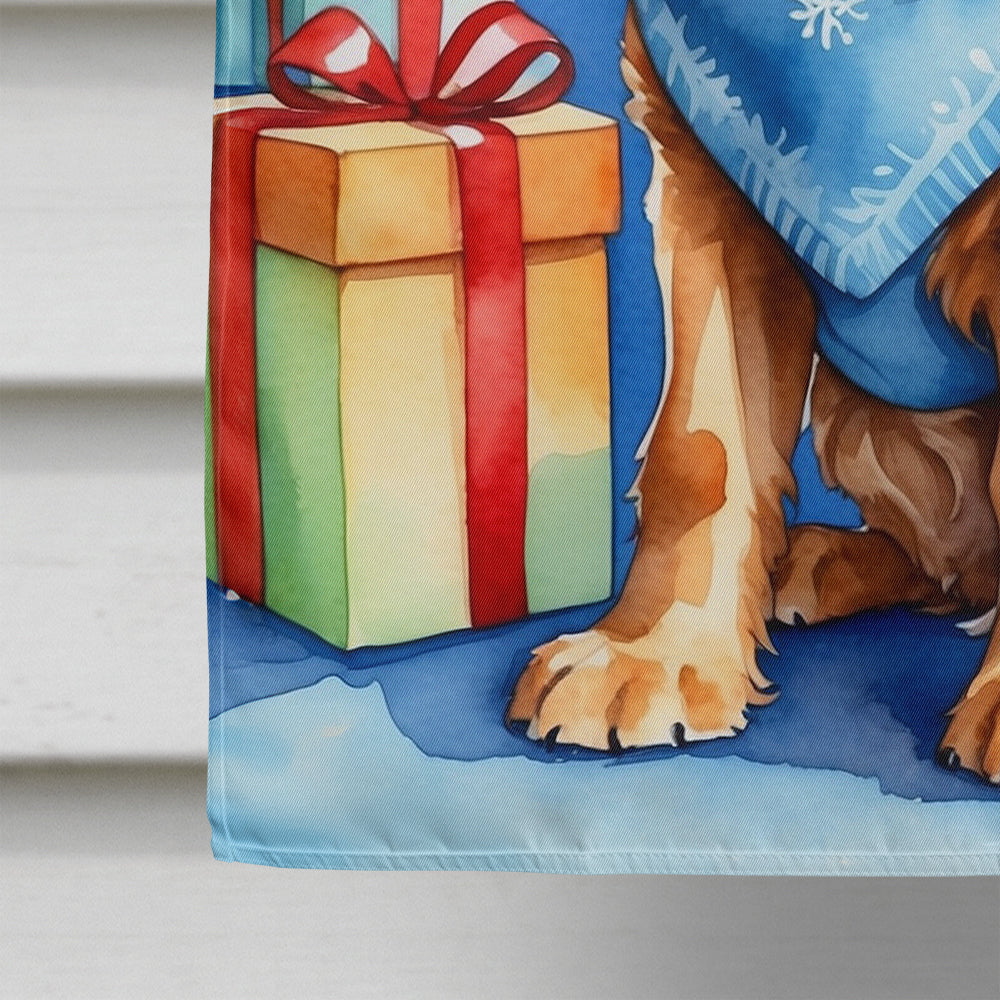 Cocker Spaniel Christmas Reindeer House Flag 28x40 Porch Sleeve Pole Decorative Outside Yard Banner Artwork Wall Hanging, Polyester
