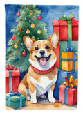Corgi Christmas Reindeer House Flag 28x40 Porch Sleeve Pole Decorative Outside Yard Banner Artwork Wall Hanging, Polyester