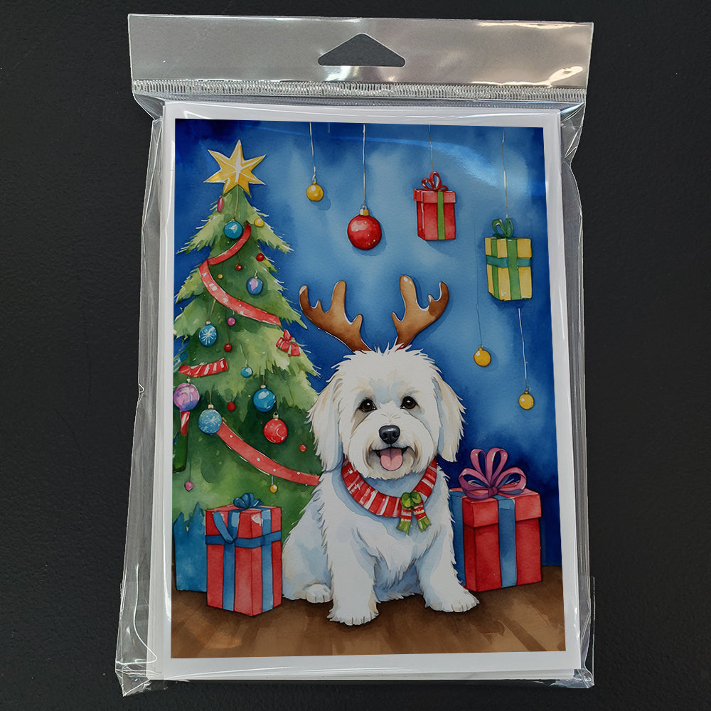 Coton de Tulear Christmas Reindeer Greeting Cards Pack of 8 Blank Cards with Envelopes Whimsical A7 Size 5x7